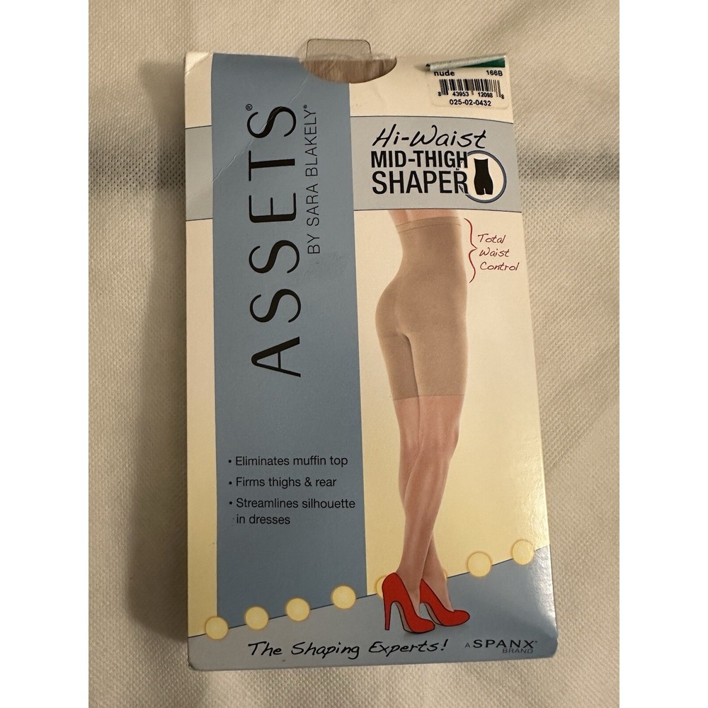 Assets by Sara Blakely Hi Waist Mid Thigh Shaper Nude Size 3 Spanx Women's New